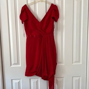 Marchesa Notte red chiffon/silk dress size 10
